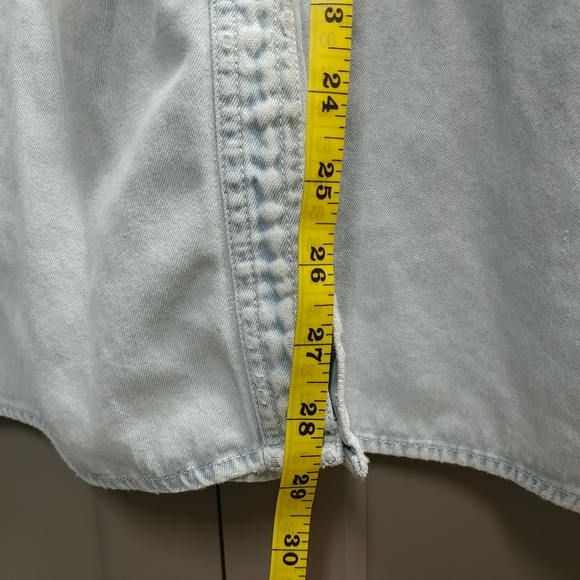 Vintage John Baner Distressed Jean Long Sleeve Shirt Womens L Denim Worn w/Holes - Picture 4 of 16